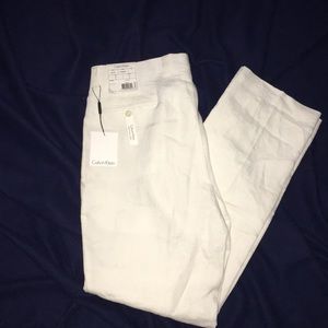 👖 All White Calvin Klein/CK Linen Pants 👖